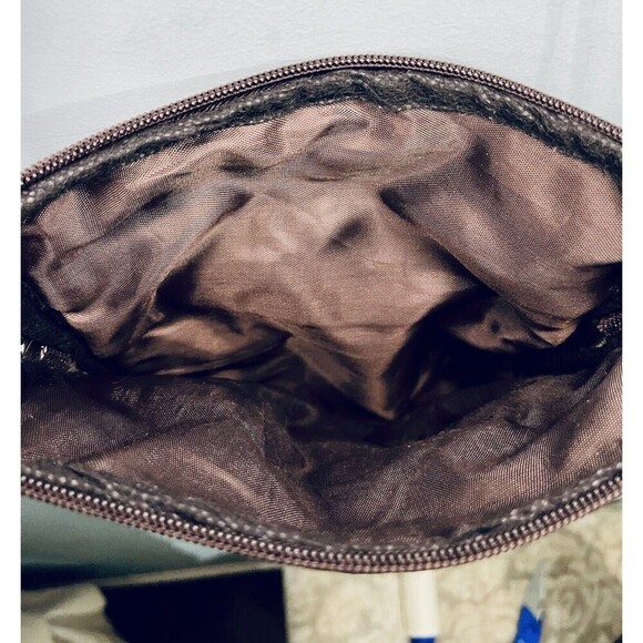 Bahamas Ivory Brown Canvas Crossbody Bag Zip Up W Outside Pocket - Picture 8 of 11